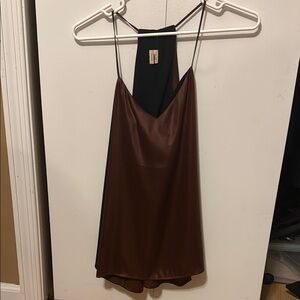 Express Brown Satin Cami Top